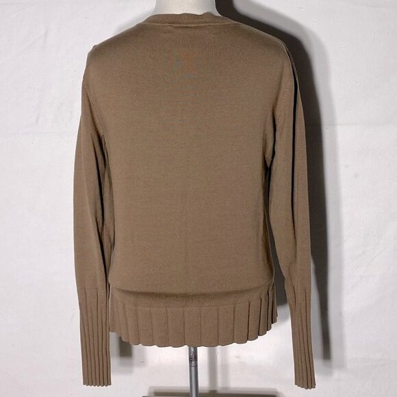 Vintage Carlisle Tan Brown Silk Cotton Blend Light Sweater M - Picture 3 of 11